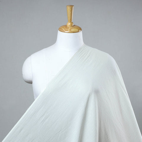 White Prewashed Running Stitch Cotton Plain Fabric