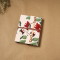 Printed fabric cover handmade paper notebook with thread