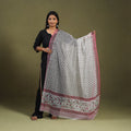 Buy White Block Printed Kota Doria Cotton Sanganeri Dupatta