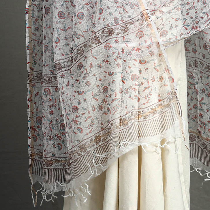  Block Printed Kota Doria Cotton Sanganeri Dupatta