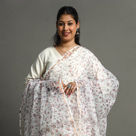  Block Printed Kota Doria Cotton Sanganeri Dupatta