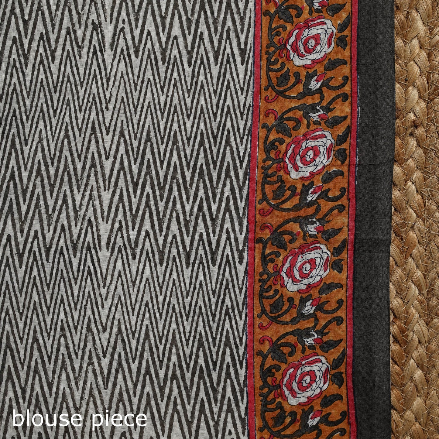 White - printed mul cotton sanganeri saree - handcrafted