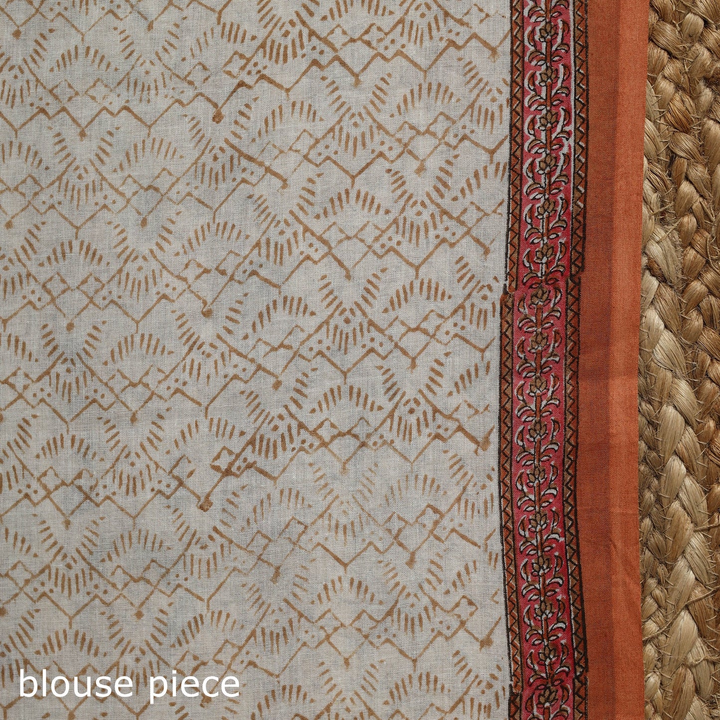 White - printed mul cotton sanganeri saree - handcrafted