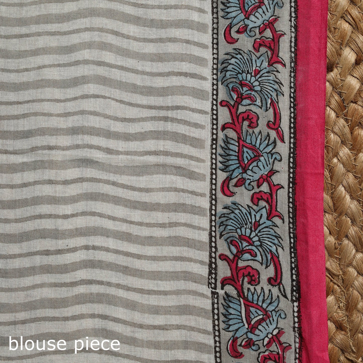 White - printed mul cotton sanganeri saree - handcrafted