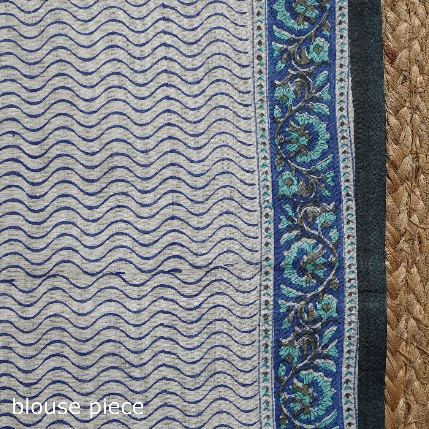 White - printed mul cotton sanganeri saree - handcrafted