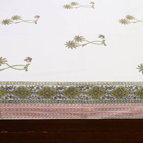 White - Pure Cotton Double Sanganeri Print Bed Sheet 07