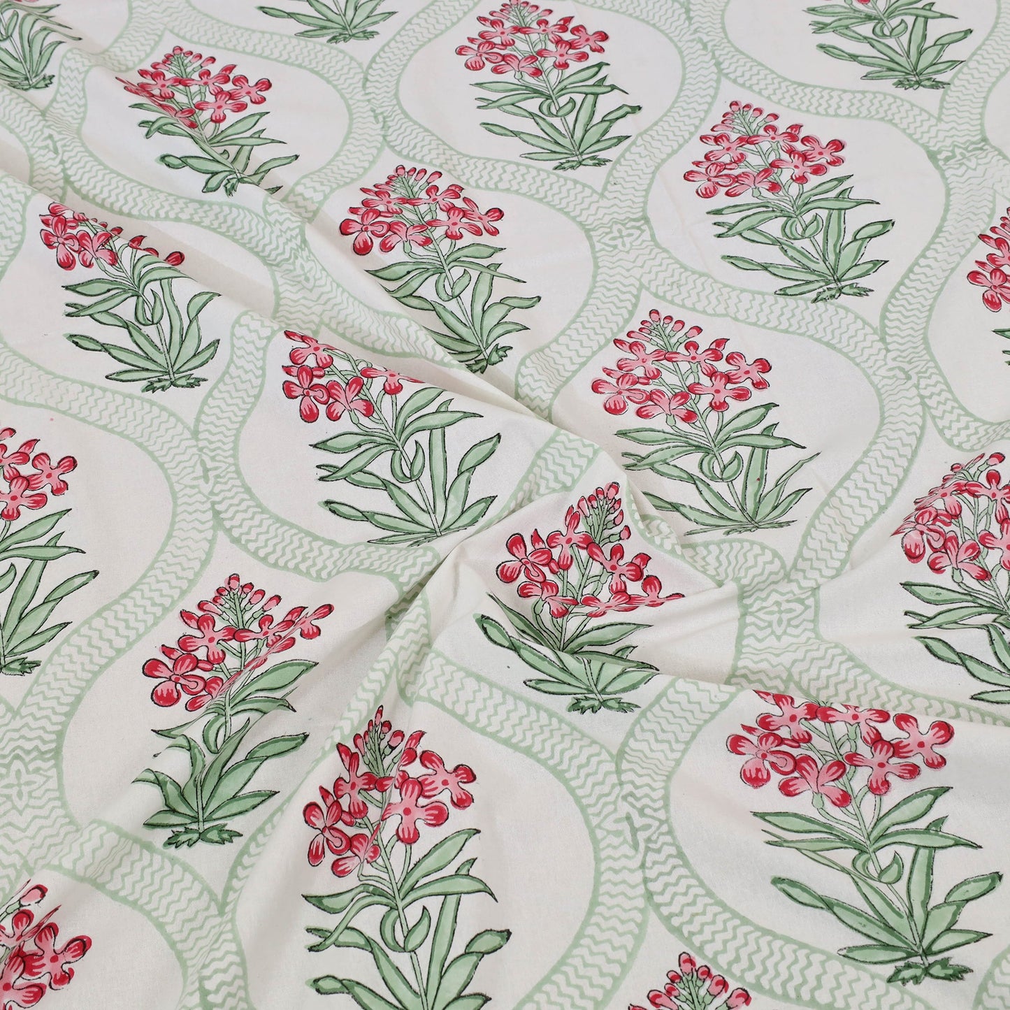 Buy Pure Cotton Double Sanganeri Print Bed Sheet