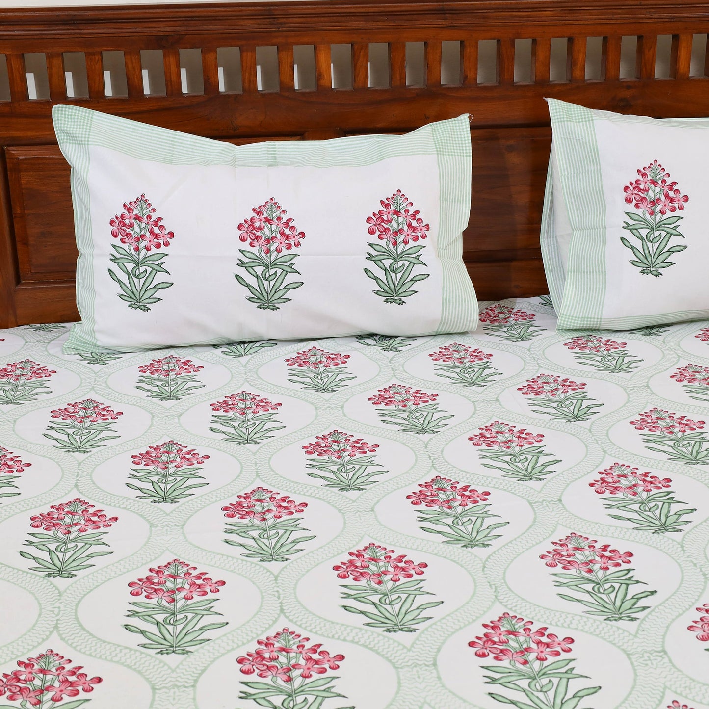 Buy Pure Cotton Double Sanganeri Print Bed Sheet
