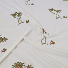 White - Pure Cotton Double Sanganeri Print Bed Sheet 07