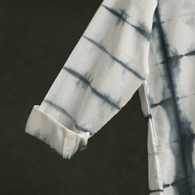 White - pure cotton full sleeve tie-dye men shibori shirt