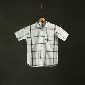 Pure cotton half sleeve tie-dye men shibori shirt 08