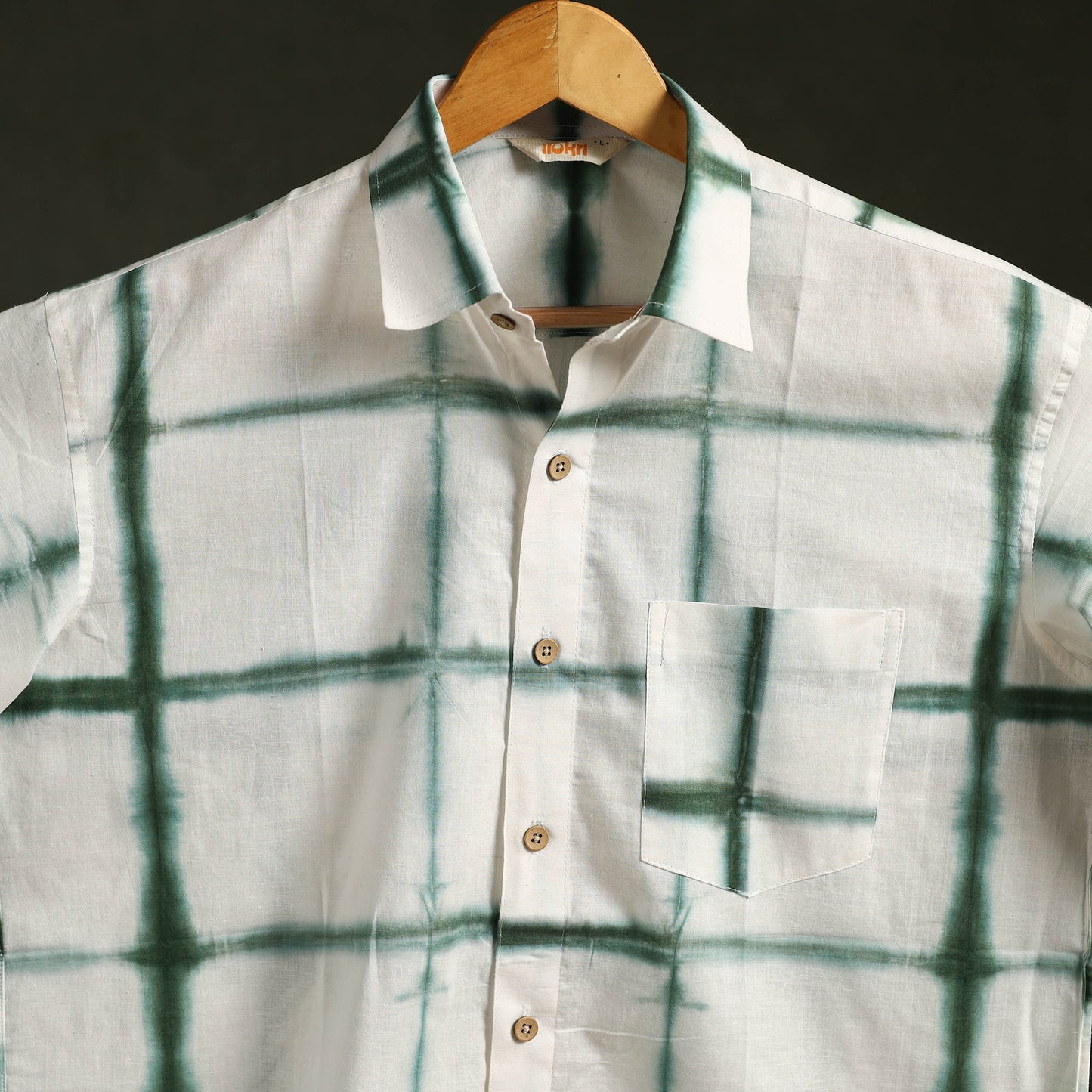 Pure cotton half sleeve tie-dye men shibori shirt 08