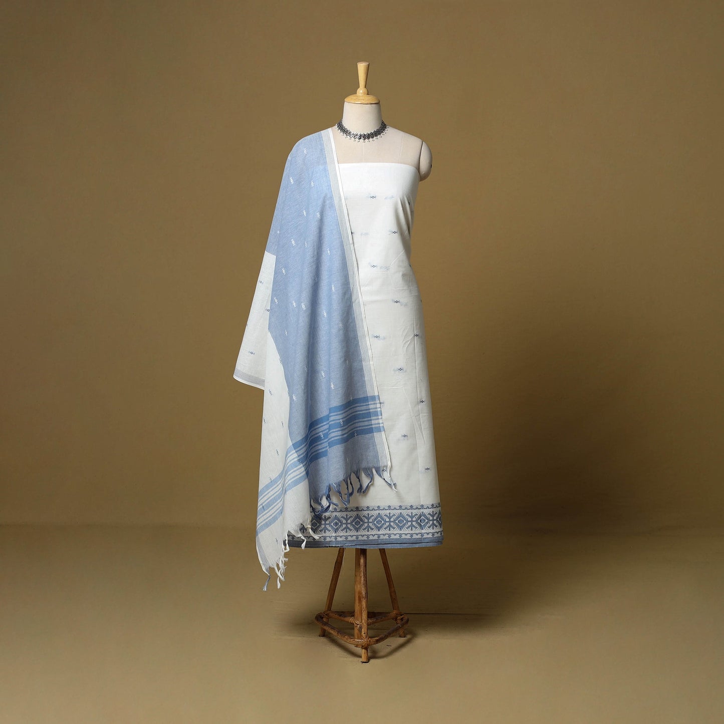 Pure cotton jacquard 3pc unstitched dress material 02