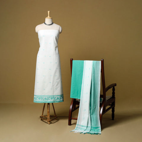 Pure cotton jacquard 3pc unstitched dress material 03