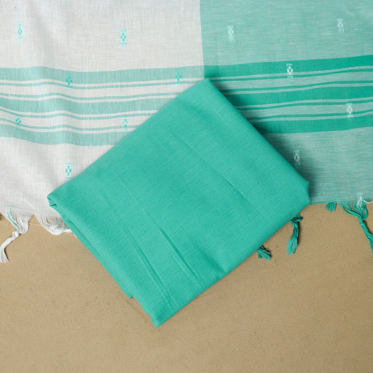 Pure cotton jacquard 3pc unstitched dress material 03