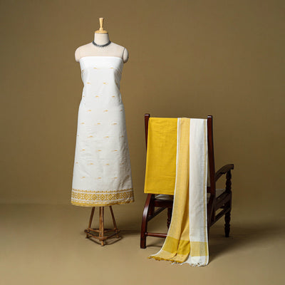 Pure cotton jacquard 3pc unstitched dress material 06