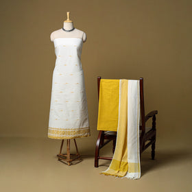 Pure cotton jacquard 3pc unstitched dress material 06