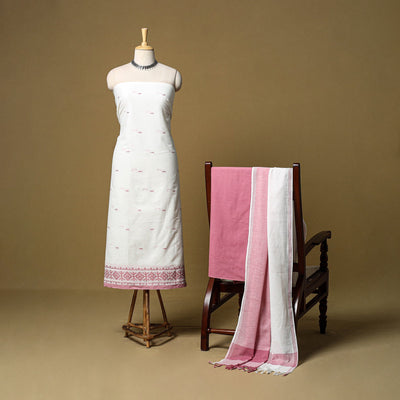 Pure cotton jacquard 3pc unstitched dress material 07