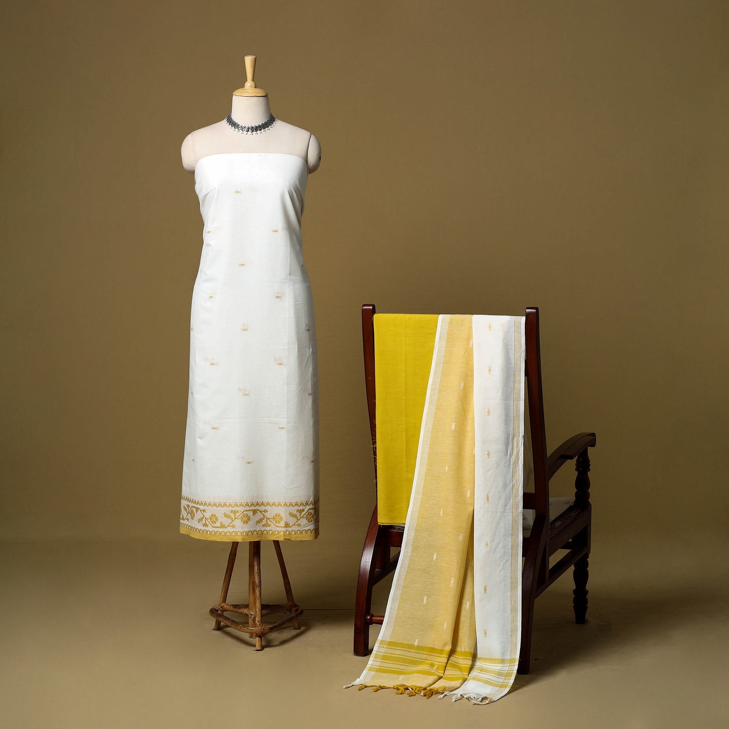 Pure cotton jacquard 3pc unstitched dress material 13