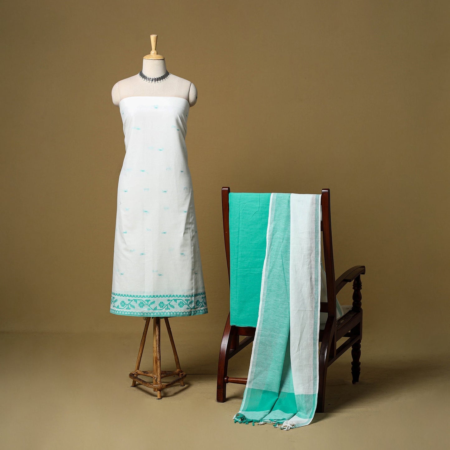 Pure cotton jacquard 3pc unstitched dress material 14