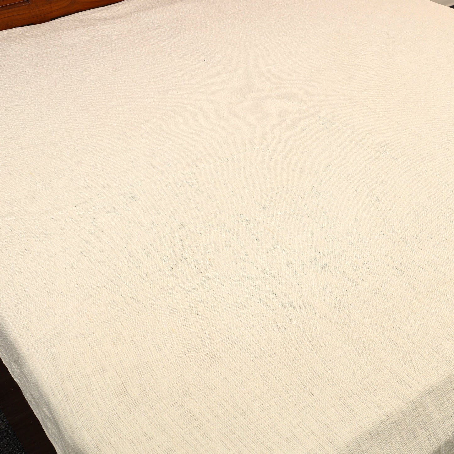 White - pure handloom cotton double bed cover from bijnor