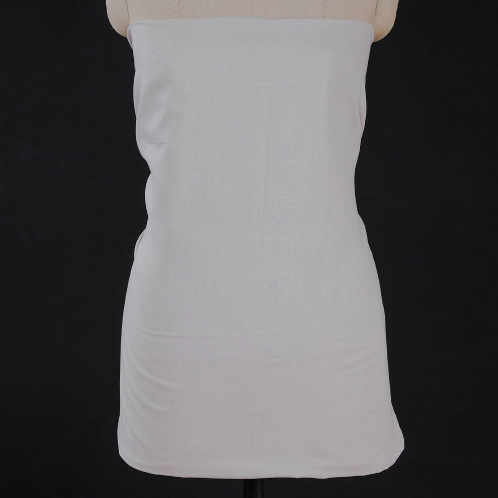 White - pure handloom thread buti mul cotton kurta material