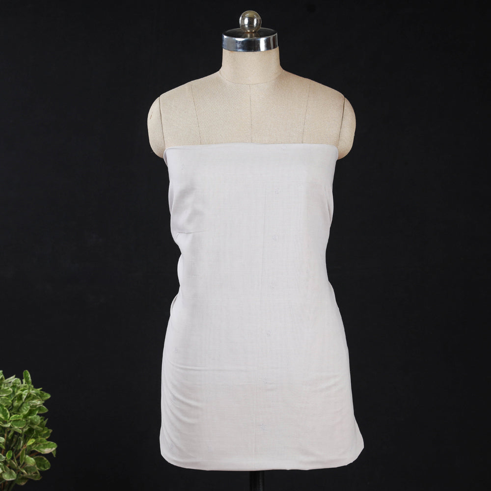 White - pure handloom thread buti mul cotton kurta material