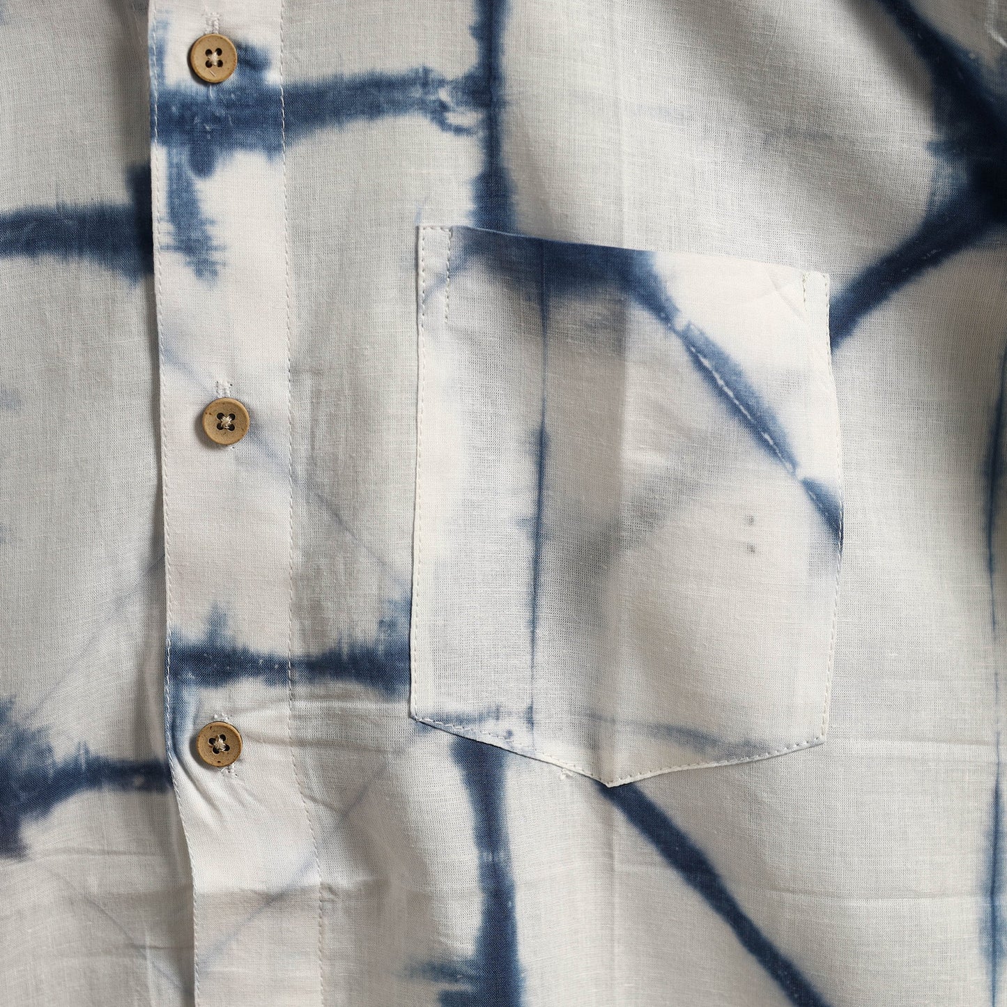 Pure mul cotton half sleeve tie-dye men shibori shirt 04