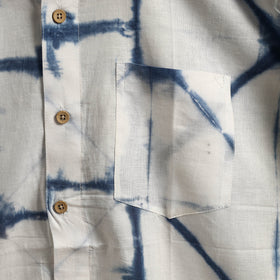 Pure mul cotton half sleeve tie-dye men shibori shirt 04