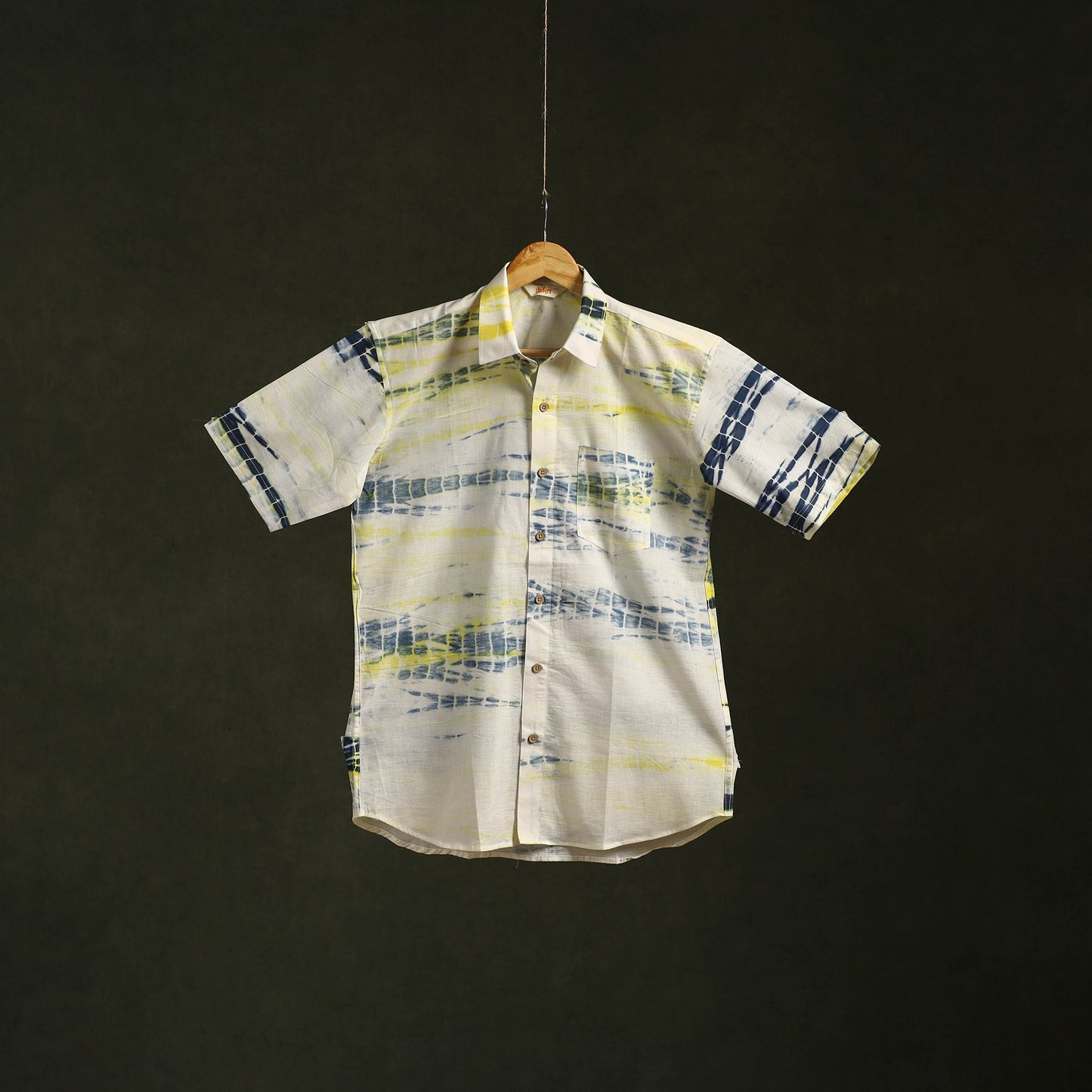 Pure mul cotton half sleeve tie-dye men shibori shirt 10