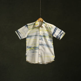 Pure mul cotton half sleeve tie-dye men shibori shirt 10