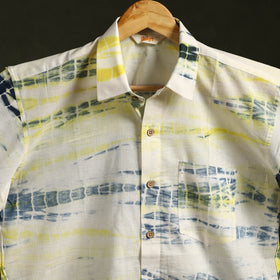 Pure mul cotton half sleeve tie-dye men shibori shirt 10