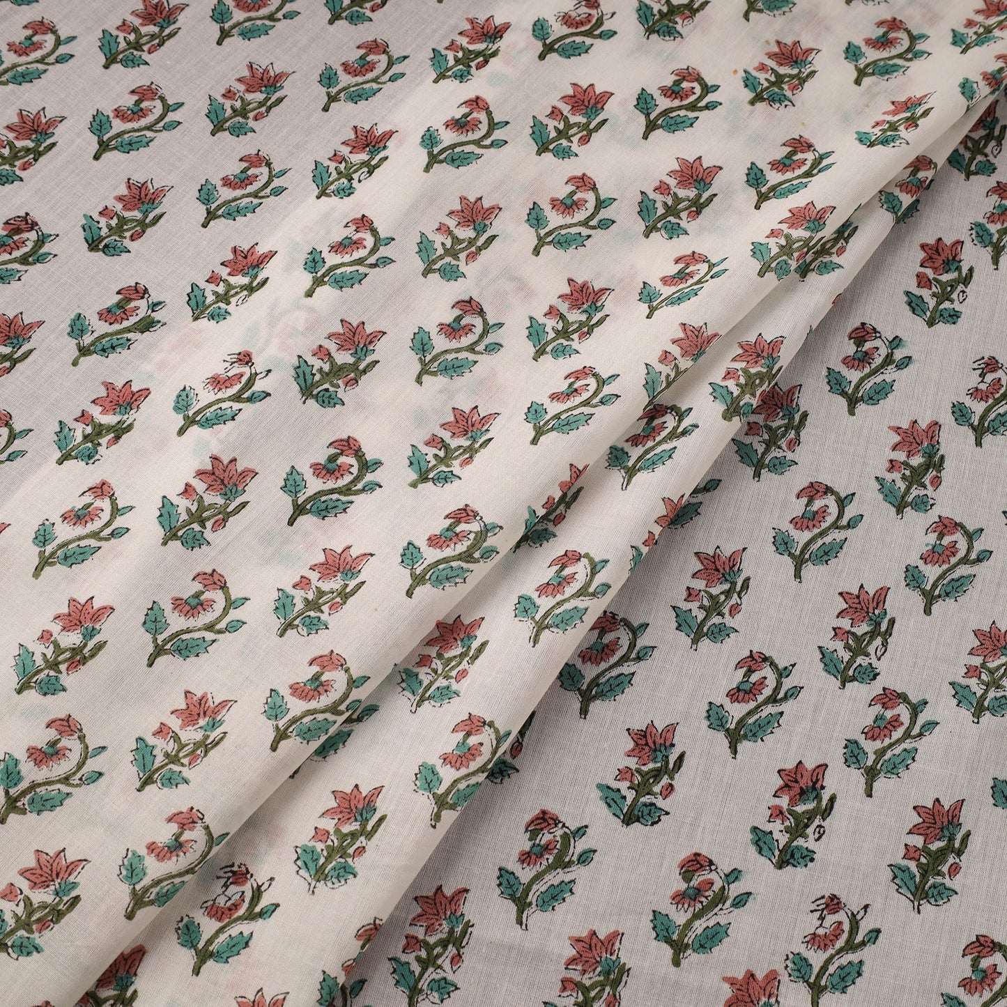 Pure mul cotton hand sanganeri fabric 05 - handcrafted