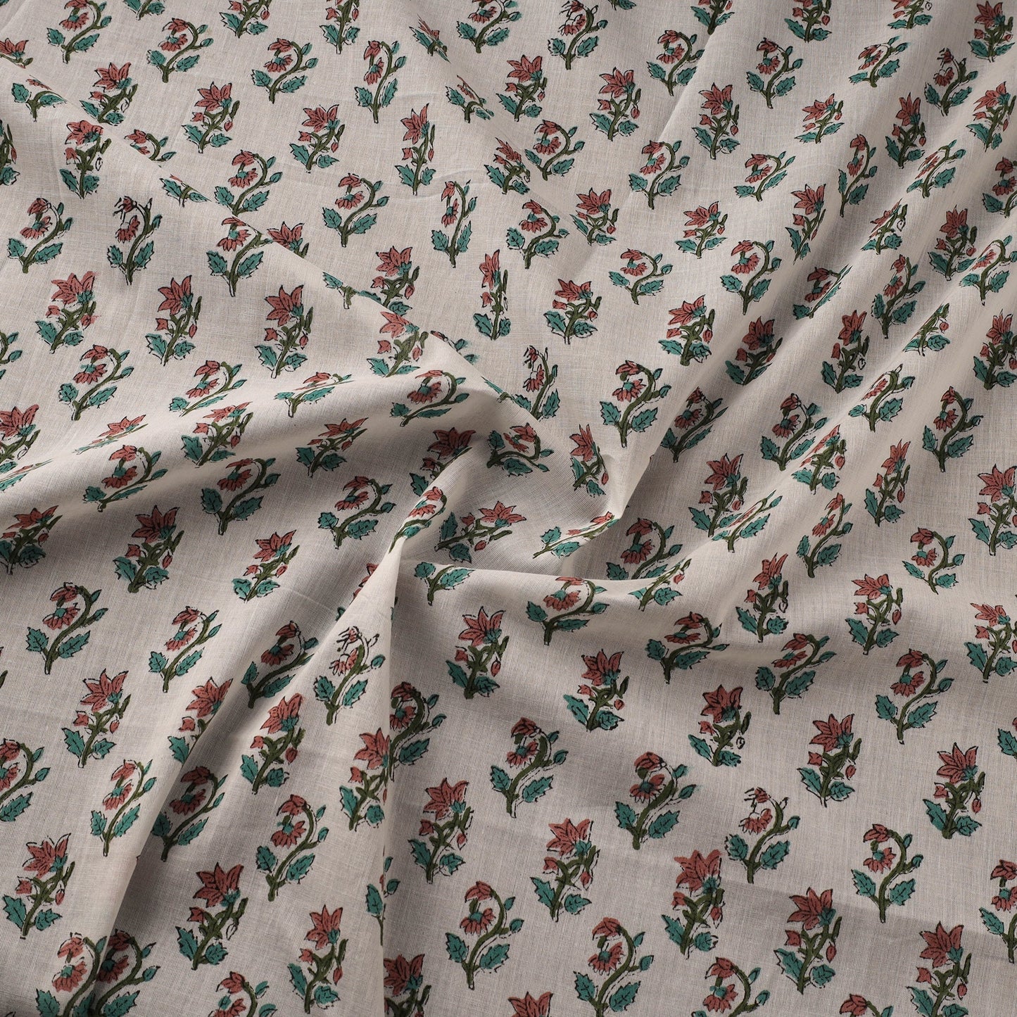 Pure mul cotton hand sanganeri fabric 05 - handcrafted