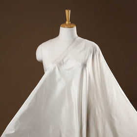 White - pure silk plain fabric 06 - handcrafted