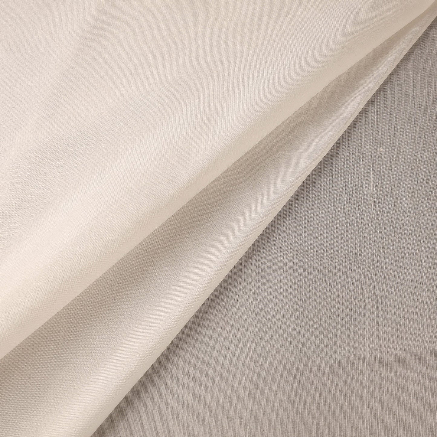 White - pure silk plain fabric 06 - handcrafted