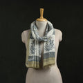Pure wool hand block print sanganeri stole 06 - handcrafted