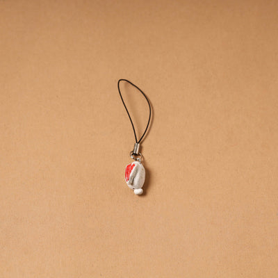 White - quirklets handpainted clay rabbit bag charm