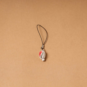 White - quirklets handpainted clay rabbit bag charm