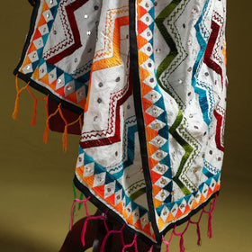 Ranihati chanderi silk zig zag hand embroidery dupatta 01