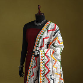Ranihati chanderi silk zig zag hand embroidery dupatta 03
