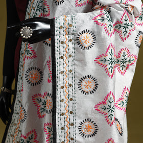 Ranihati chapa work chanderi silk hand embroidery dupatta