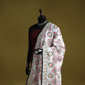 Ranihati chapa work chanderi silk hand embroidery dupatta