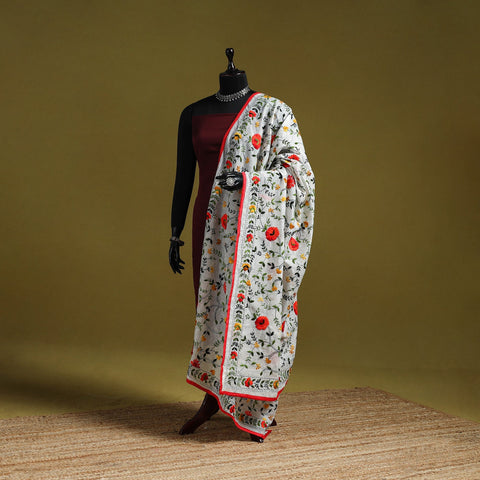 Ranihati chapa work chanderi silk hand embroidery dupatta