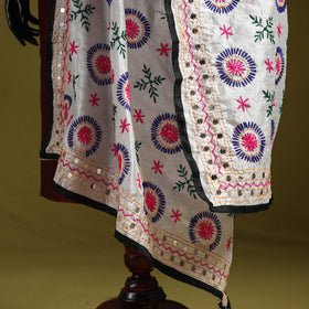 Ranihati chapa work chanderi silk hand embroidery dupatta