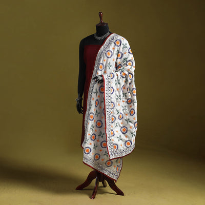 Ranihati chapa work chanderi silk hand embroidery dupatta
