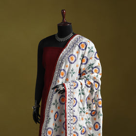 Ranihati chapa work chanderi silk hand embroidery dupatta