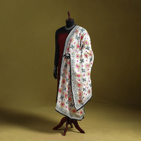 Ranihati chapa work chanderi silk hand embroidery dupatta
