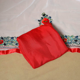 White - ranihati chapa work hand embroidery georgette 3pc