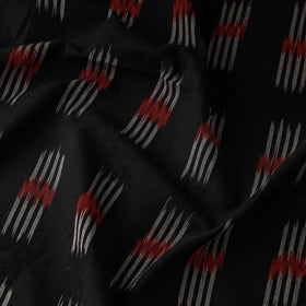 Buy White & Red Butta On Black Pochampally Ikat Weave Cotton Fabric Online at iTokri.com